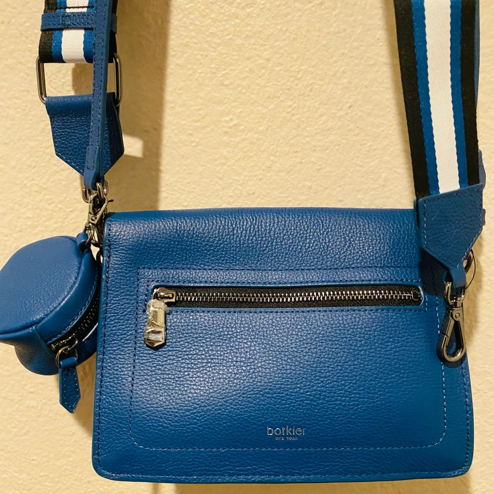 Botkier Blue Crossbody Bag with Striped Strap - Picture 2 of 10